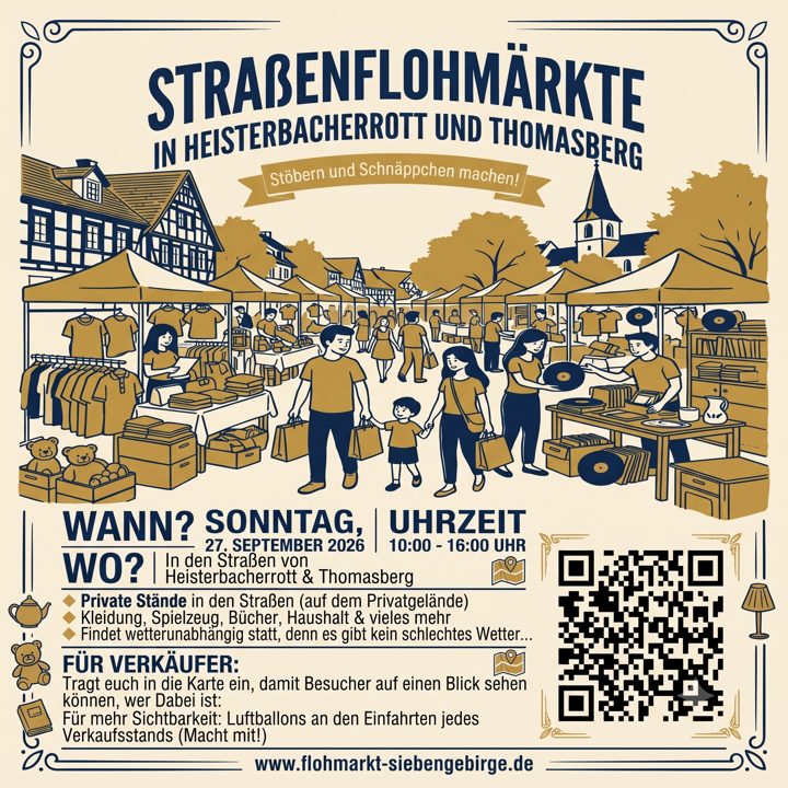 Flyer: Straßenflohmärkte in Heisterbacherrott und Thomasberg